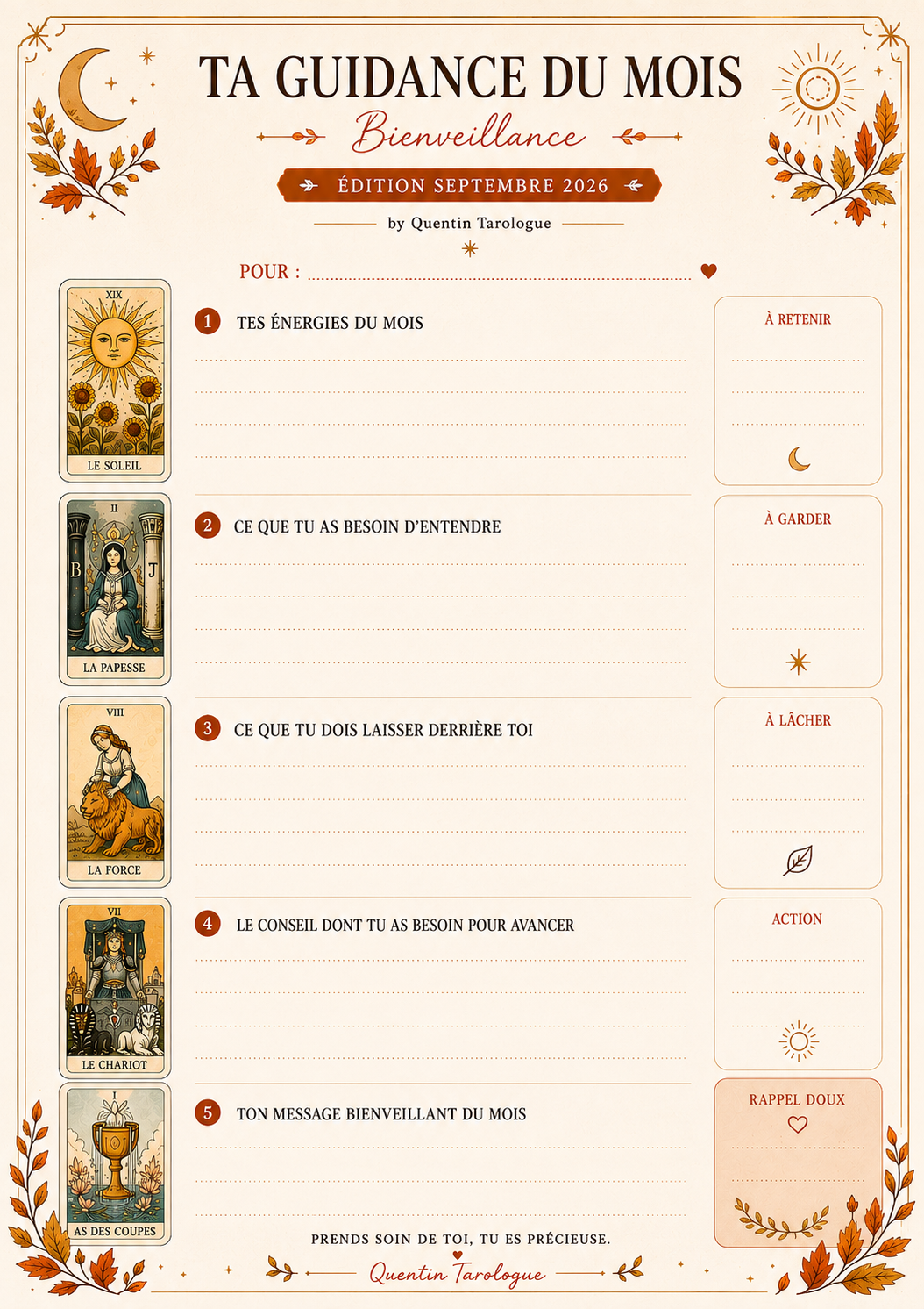 TA GUIDANCE DU MOIS BIENVEILLANTE